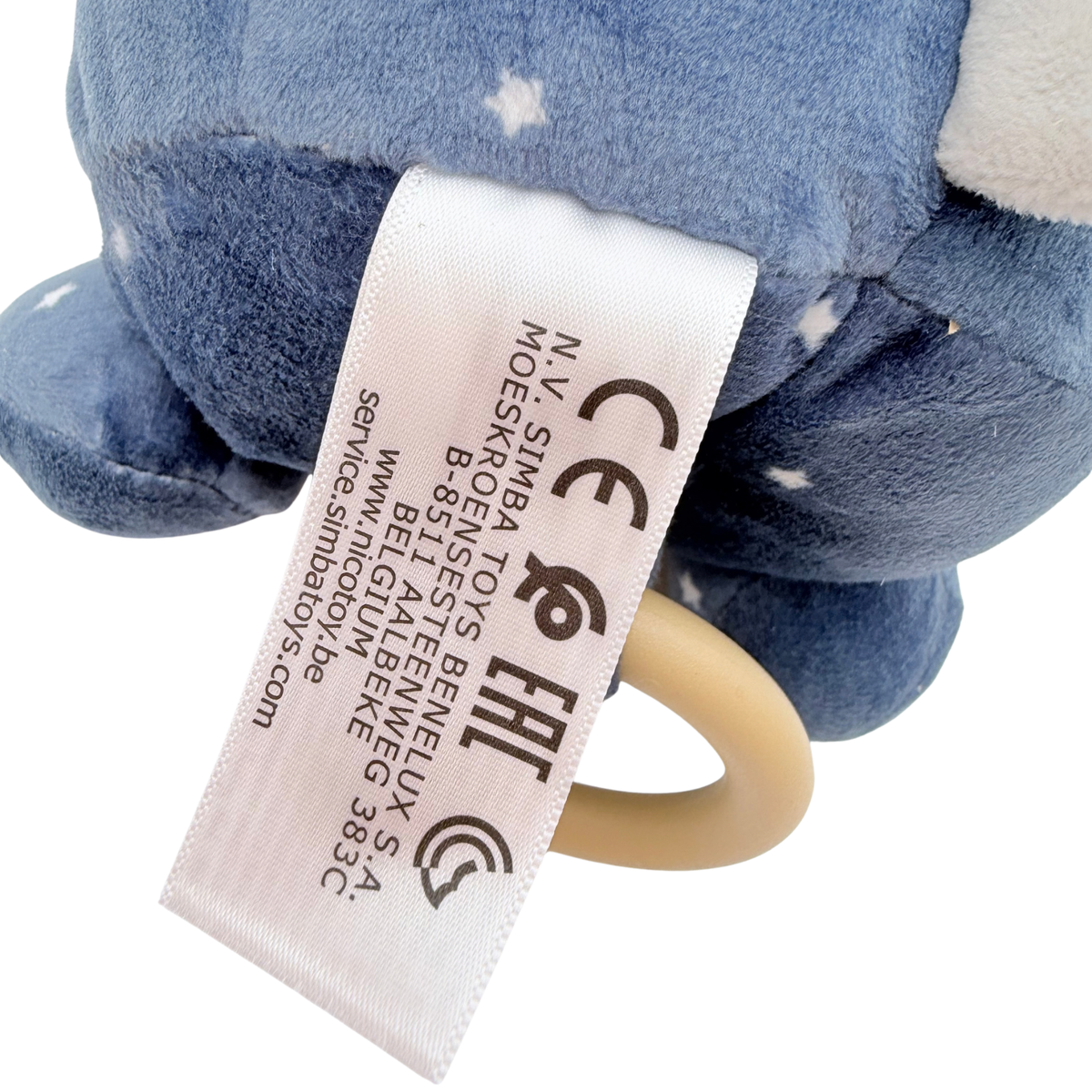 Peluche lapin musicale bleue