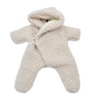 Combinaison pilote bébé écrue en sherpa à capuche - 1 mois