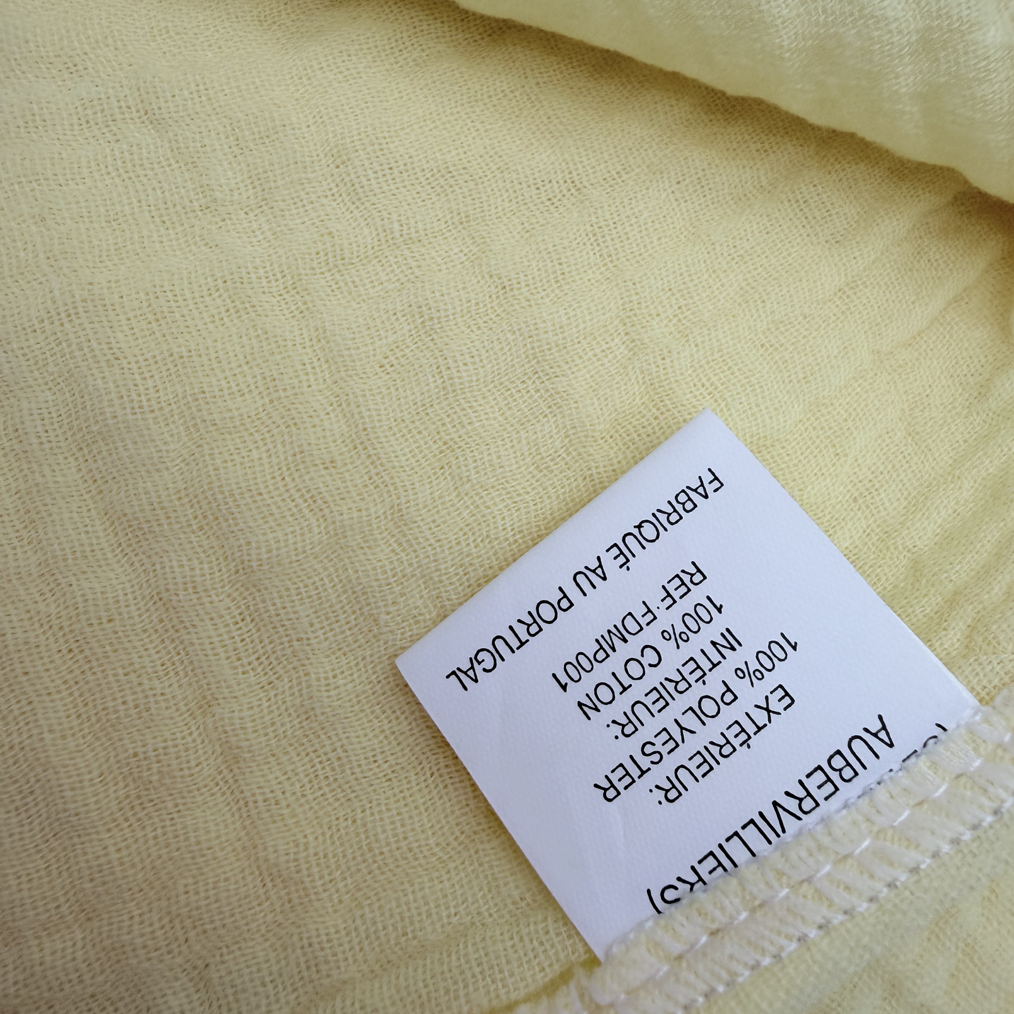 Doudou lapin gaze de coton — jaune