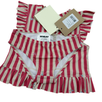 Maillot de Bain Alma Rayé Fibres Recyclées rouge - 3 ans