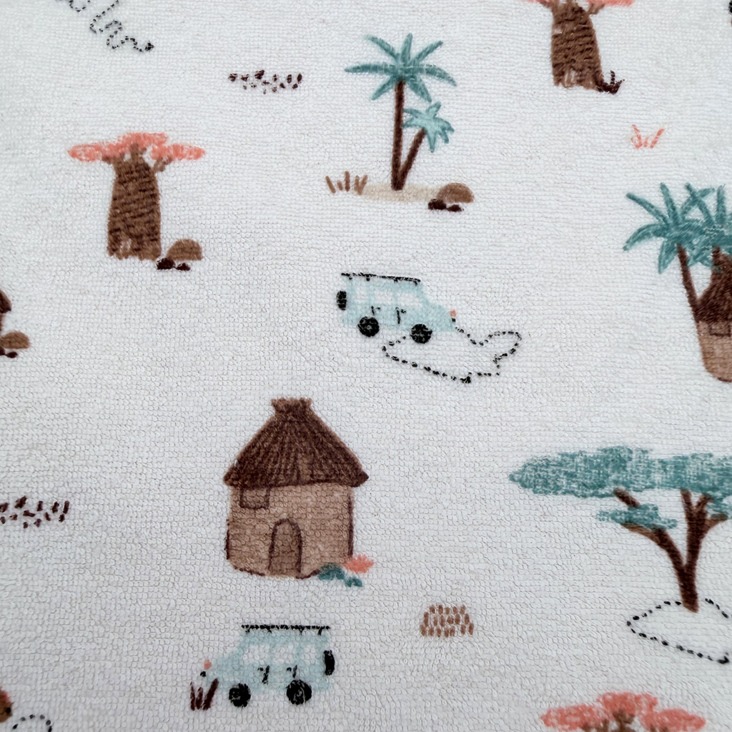T-shirt éponge écru imprimé savane — 18 mois