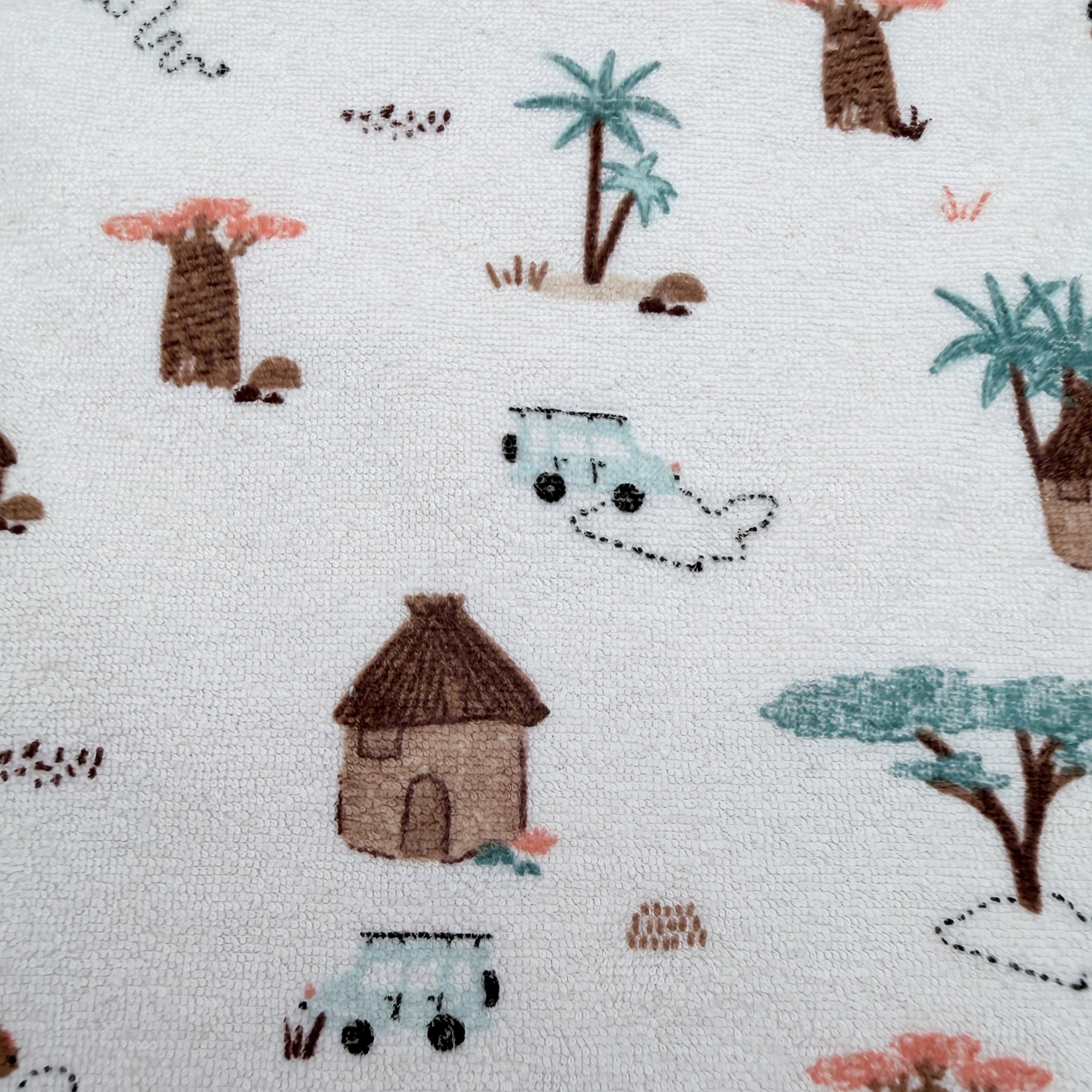 T-shirt éponge écru imprimé savane — 18 mois