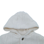 Manteau bébé en maille écrue à capuche - 3 mois