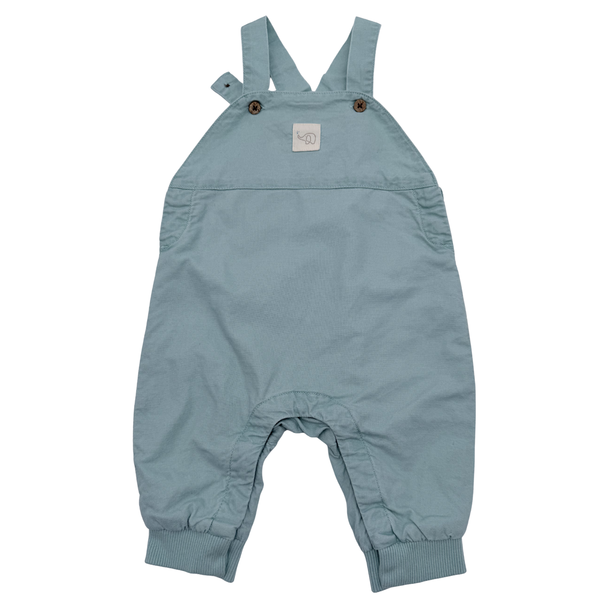 Ensemble salopette et t-shirt rayé vert d'eau - 3 mois