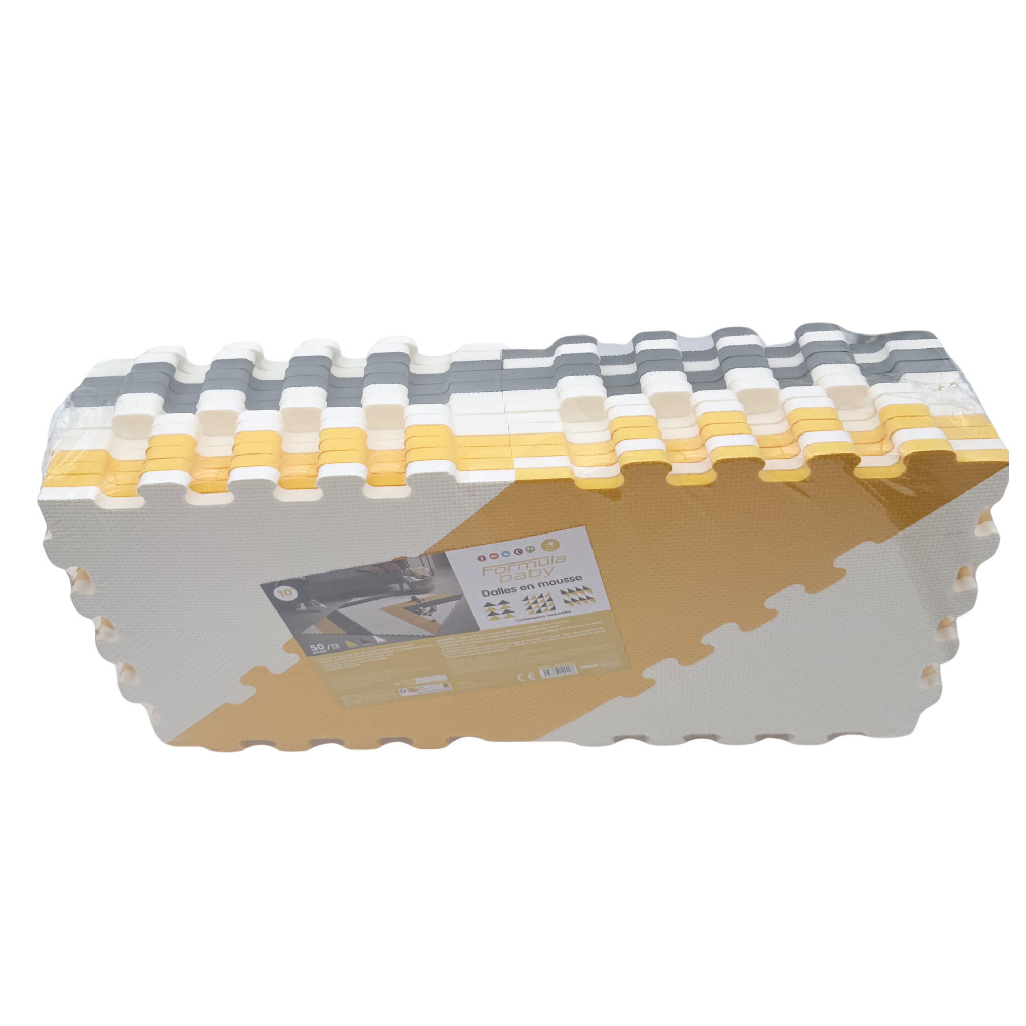 Dalles en mousse modulables 3 couleurs – Lot de 25 carrés