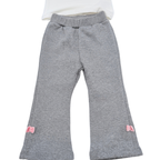 Ensemble blanc et gris avec pantalon évasé - 18 mois