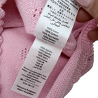 Gilet en maille ajourée à cœurs rose - 12 mois