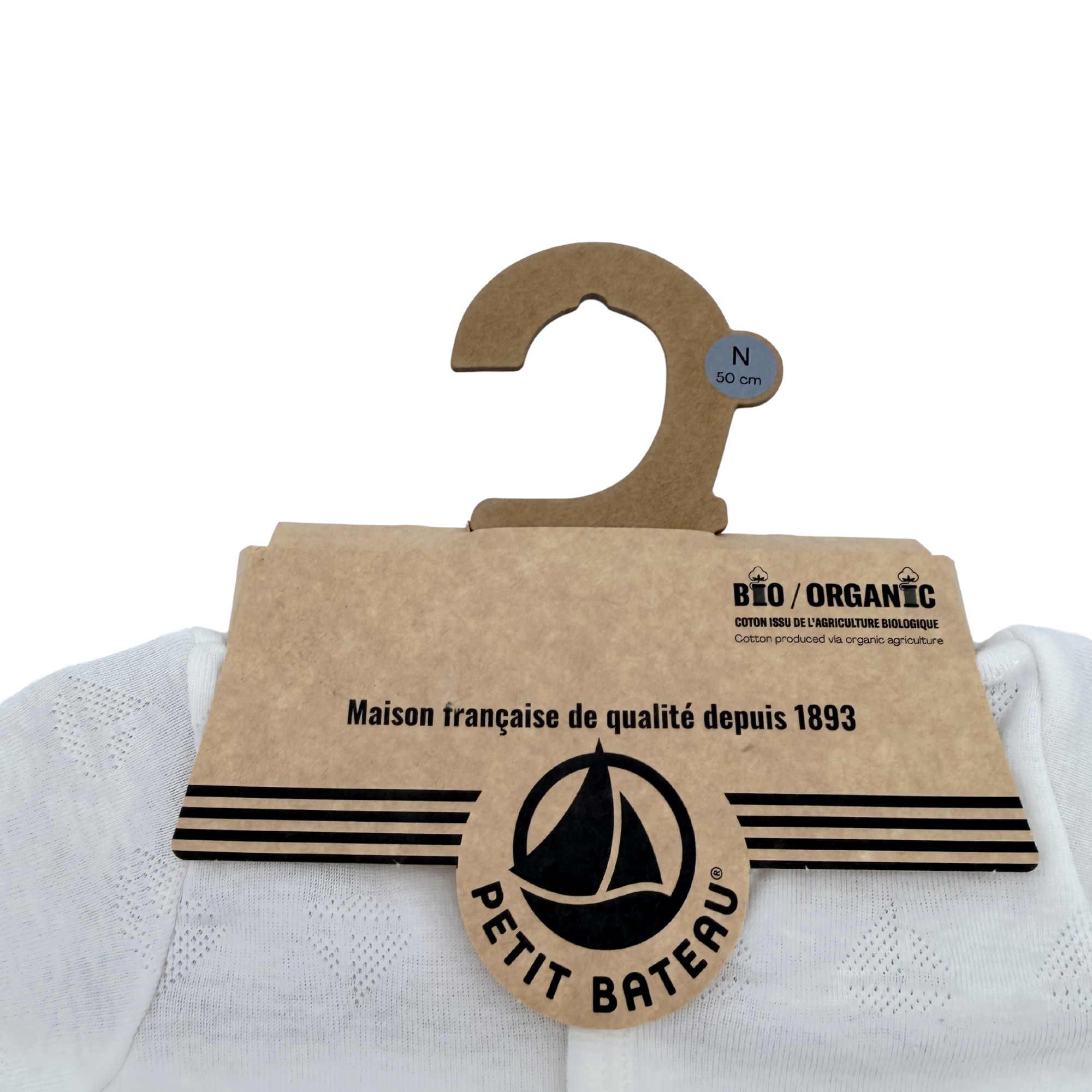 Pyjama bébé blanc étoiles ton sur ton — Naissance