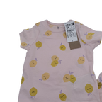 Pyjama rose pâle imprimé citrons — 12 mois