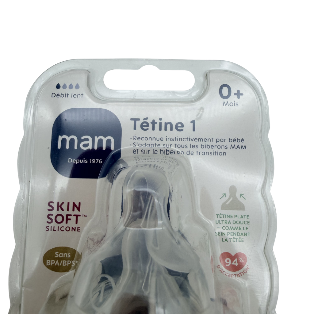 Lot de 2 tétines débit lent 0+ mois