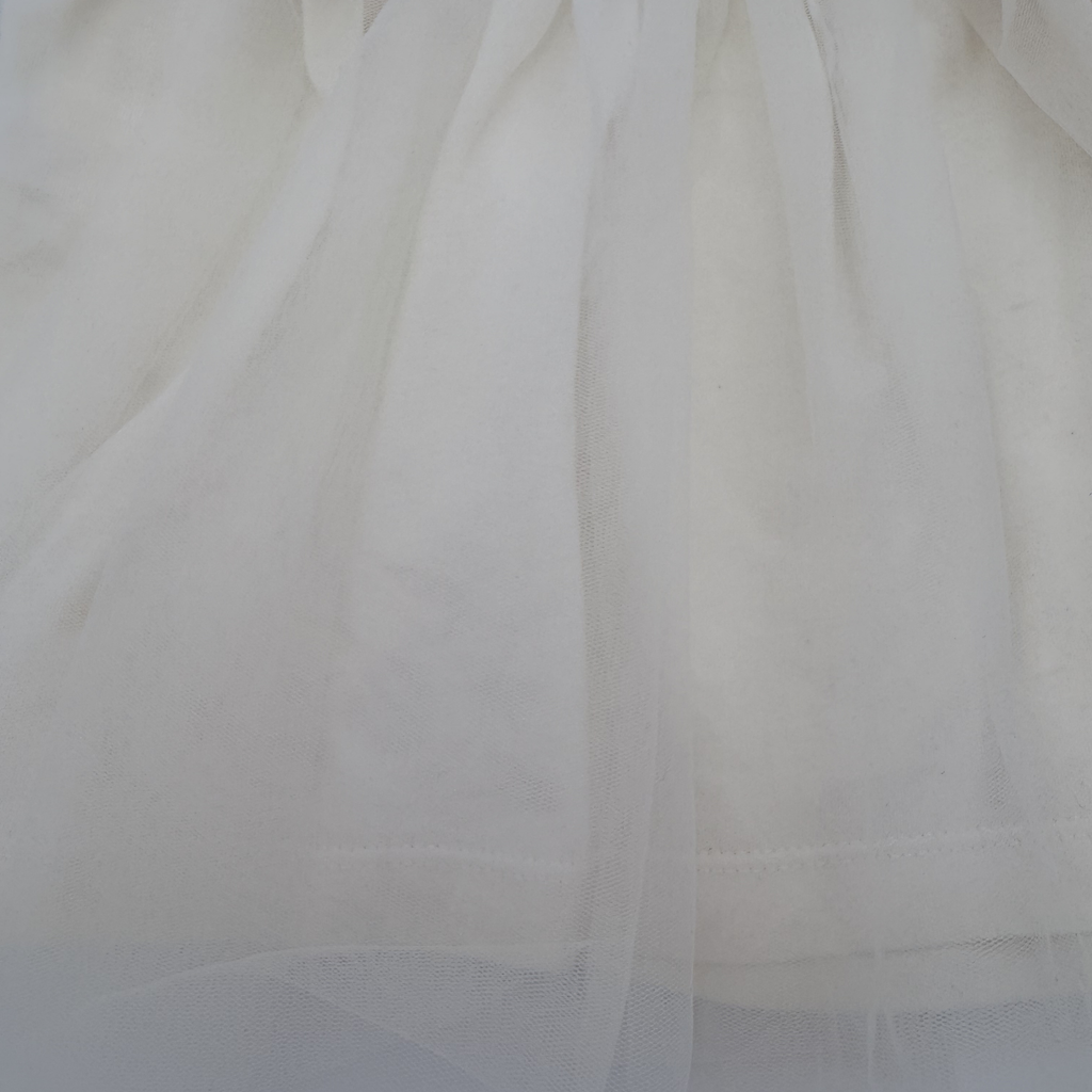 Robe bébé rayée avec jupe en tulle — 18 mois