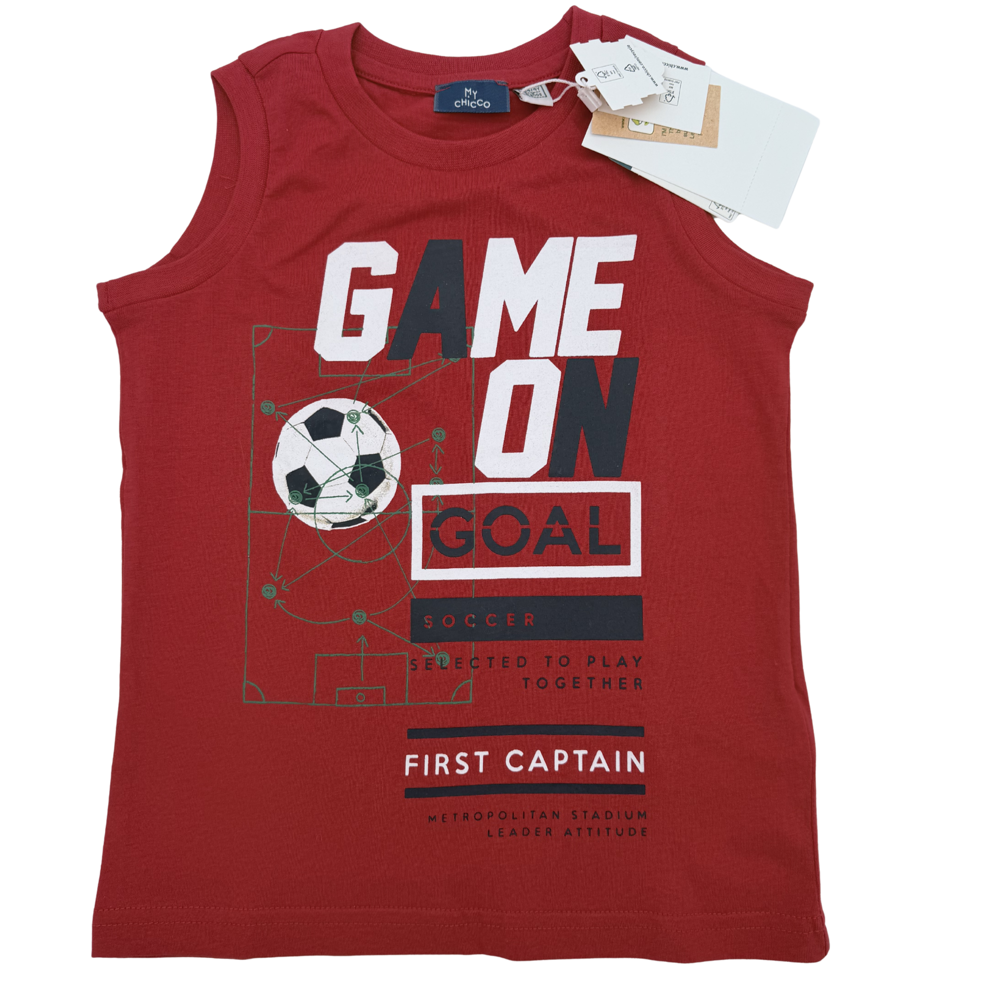 Débardeur football rouge — 4 ans