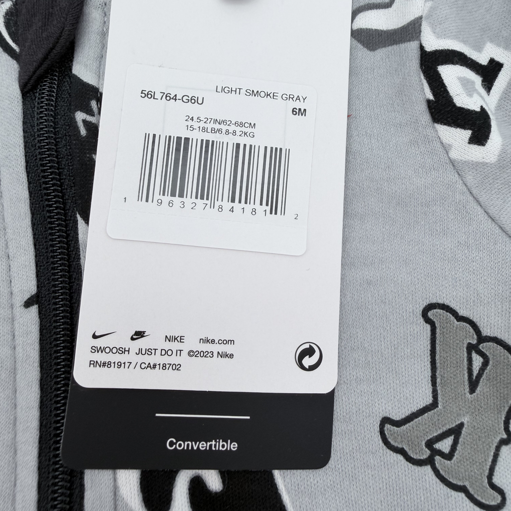 Pyjama gris imprimé graphique — 6 mois