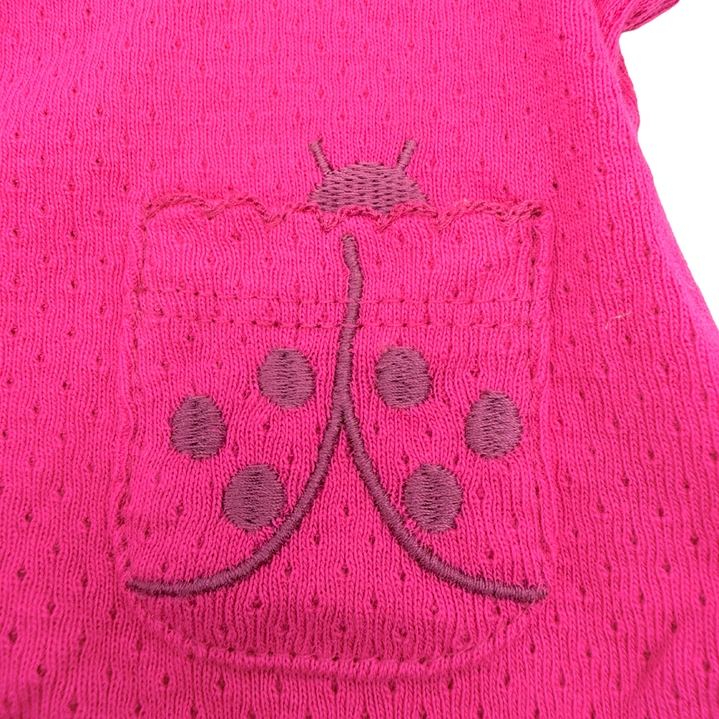 Gilet bébé fille fuchsia avec motif coccinelle - 6 mois