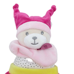 Peluche d'éveil rose avec anneau de dentition