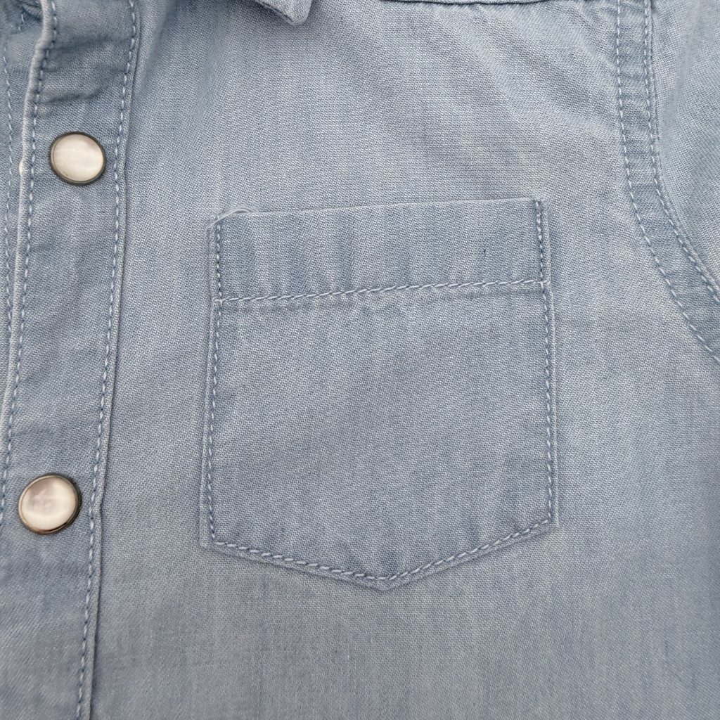 Chemise denim bleu clair — 18 mois