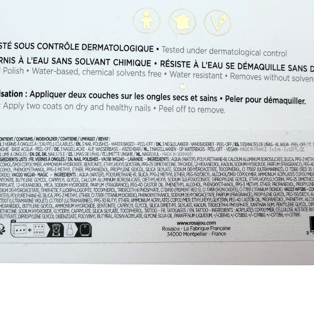 Coffret 3 vernis pelliculables