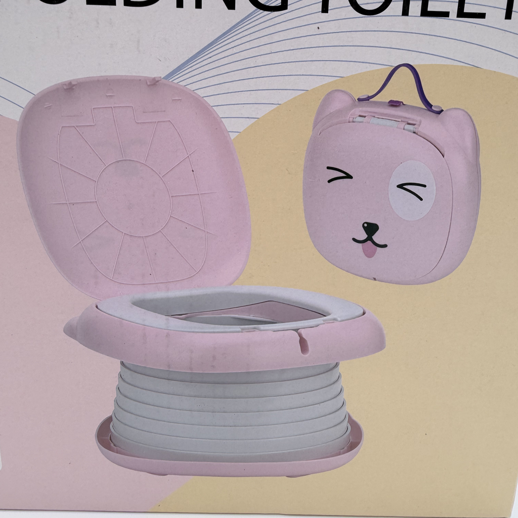 Pot de voyage pliable pour enfant — rose