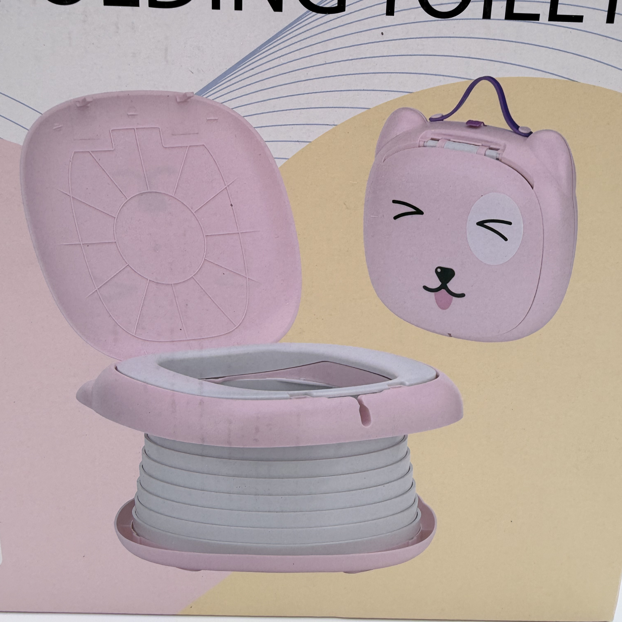 Pot de voyage pliable pour enfant — rose