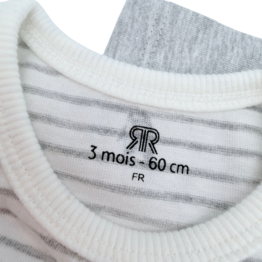 Lot de 2 t-shirts à manches longues motifs animaux - 3 mois