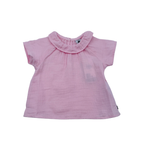 Blouse en gaze de coton rose - 12 mois