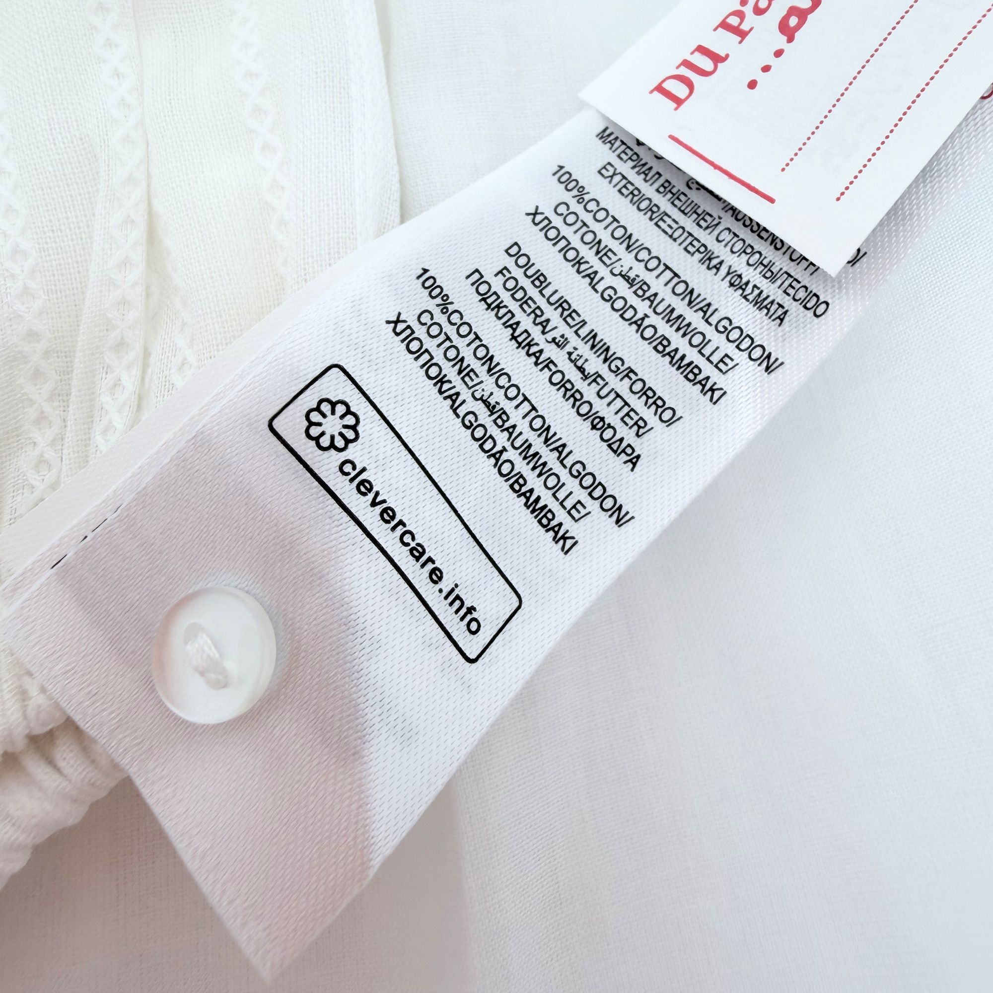 Robe blanche à volants brodés — 24 mois