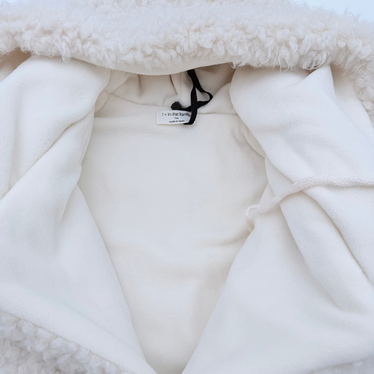 Combinaison pilote bébé écrue en sherpa à capuche - 1 mois