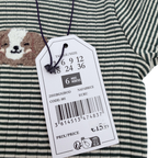 Body rayé manches longues chien brodé — 6 mois