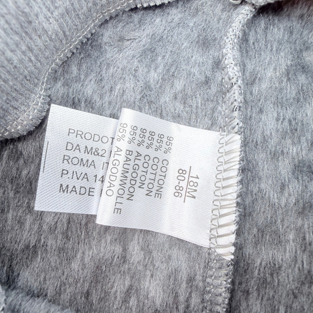 Ensemble blanc et gris avec pantalon évasé - 18 mois