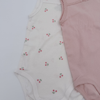 Lot de 2 bodies fines bretelles cerises — 9-12 mois