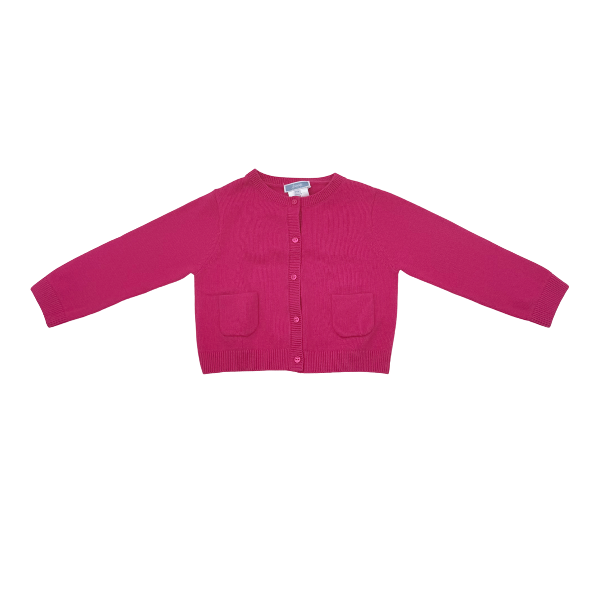 Gilet bébé rose fuchsia en maille boutonnée - 24 mois