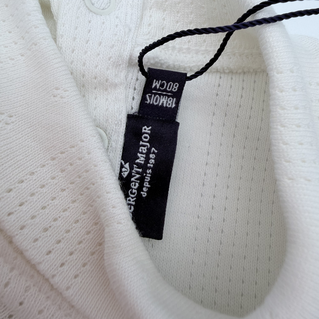 Body manches longues blanc à motif baleines — 18 mois