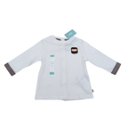 T-shirt blanc manches longues éléphant — 6 mois