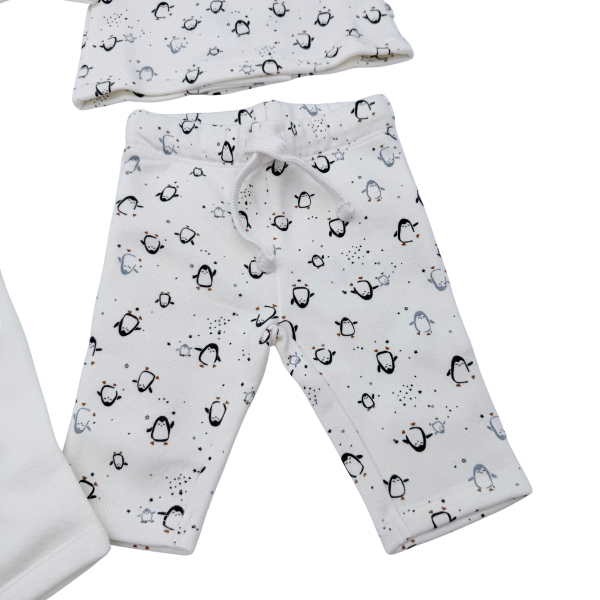 Lot de 2 ensembles bébé écrus motif pingouins - Naissance