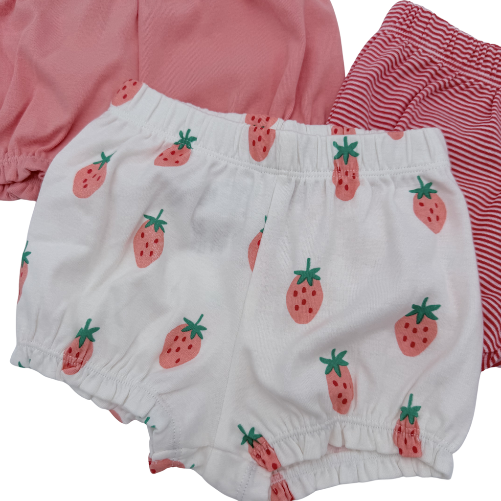 Lot de 3 bloomers fraises — 12 mois