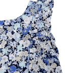 Robe à fleurs bleues à volants — 3-4 ans