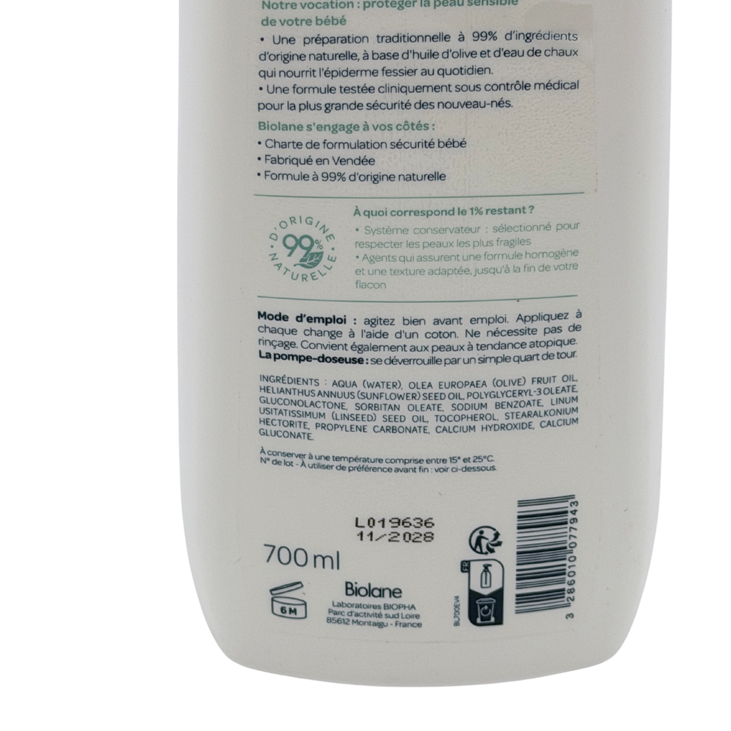 Liniment oléo-calcaire à l’huile d’olive — 700 ml
