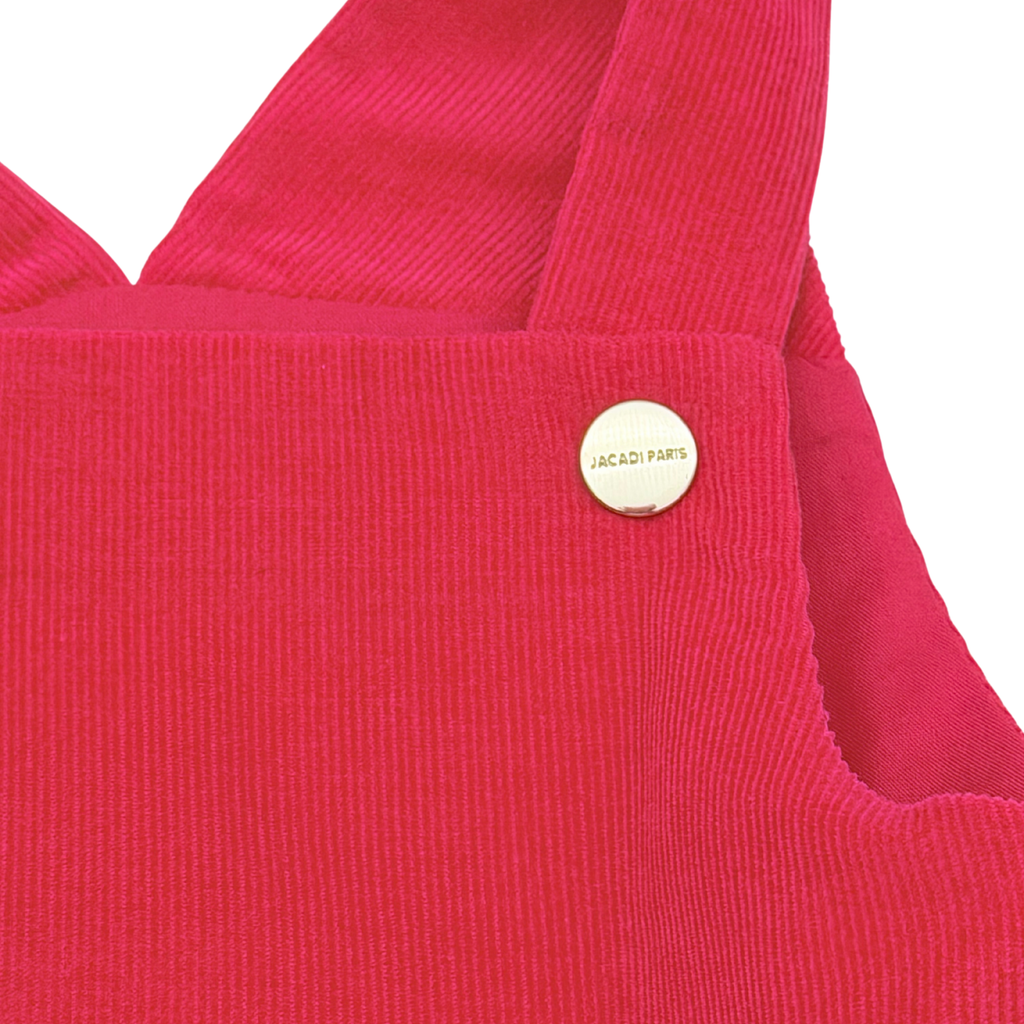 Robe salopette rouge plissée - 36 mois