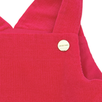 Robe salopette rouge plissée - 36 mois