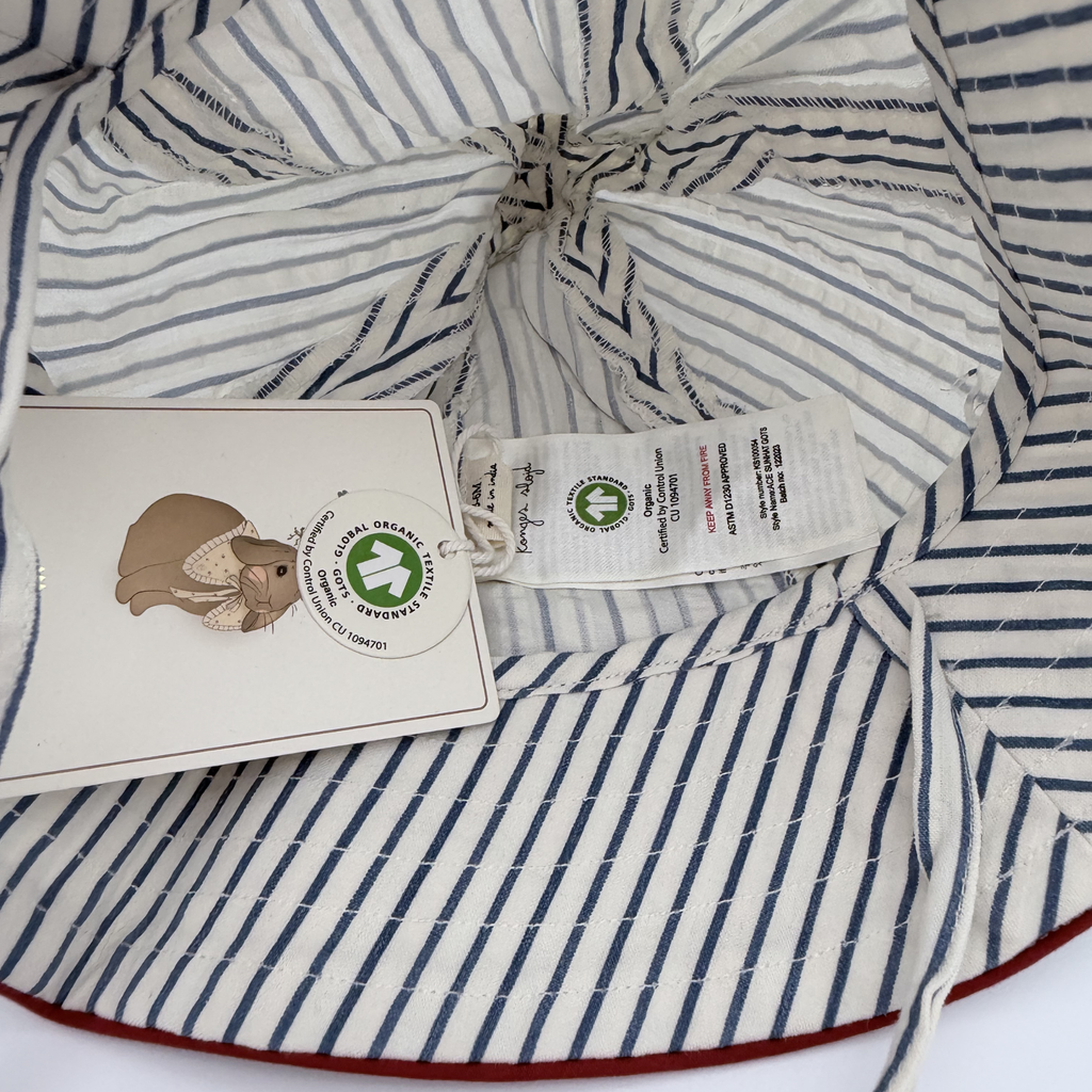 Bob bébé rayé bleu et blanc — 3-6 mois