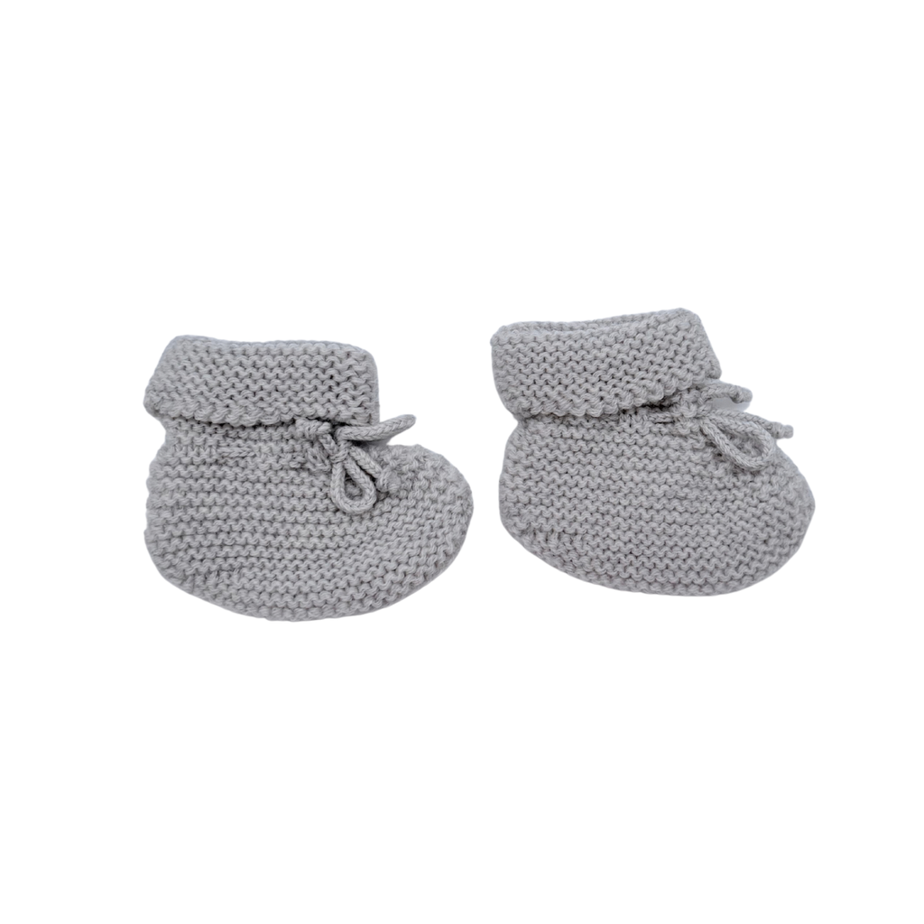 Chaussons bébé gris en maille - 1-3 mois