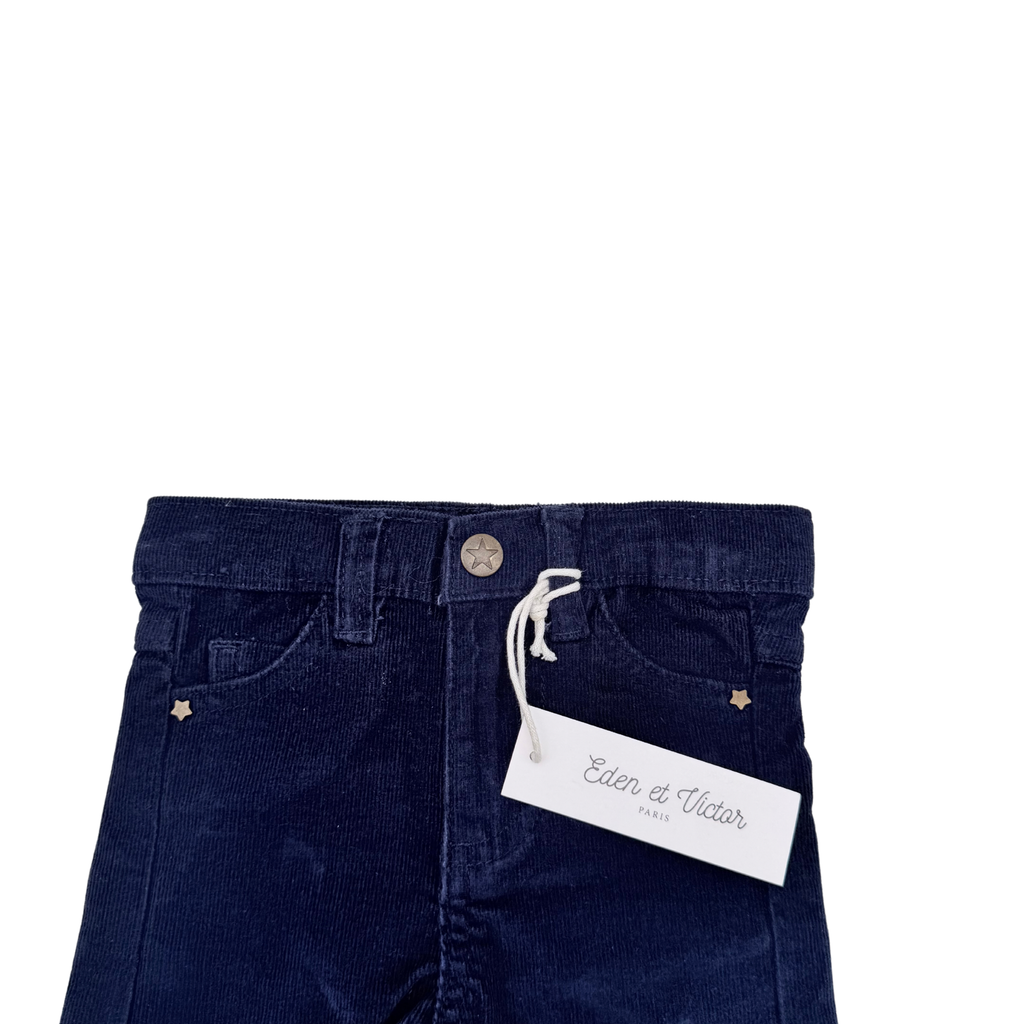 Pantalon bleu marine en velours côtelé - 2 ans