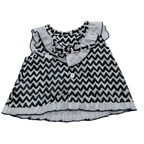 Robe à imprimé zigzag marine et blanc avec bloomer — 3 mois