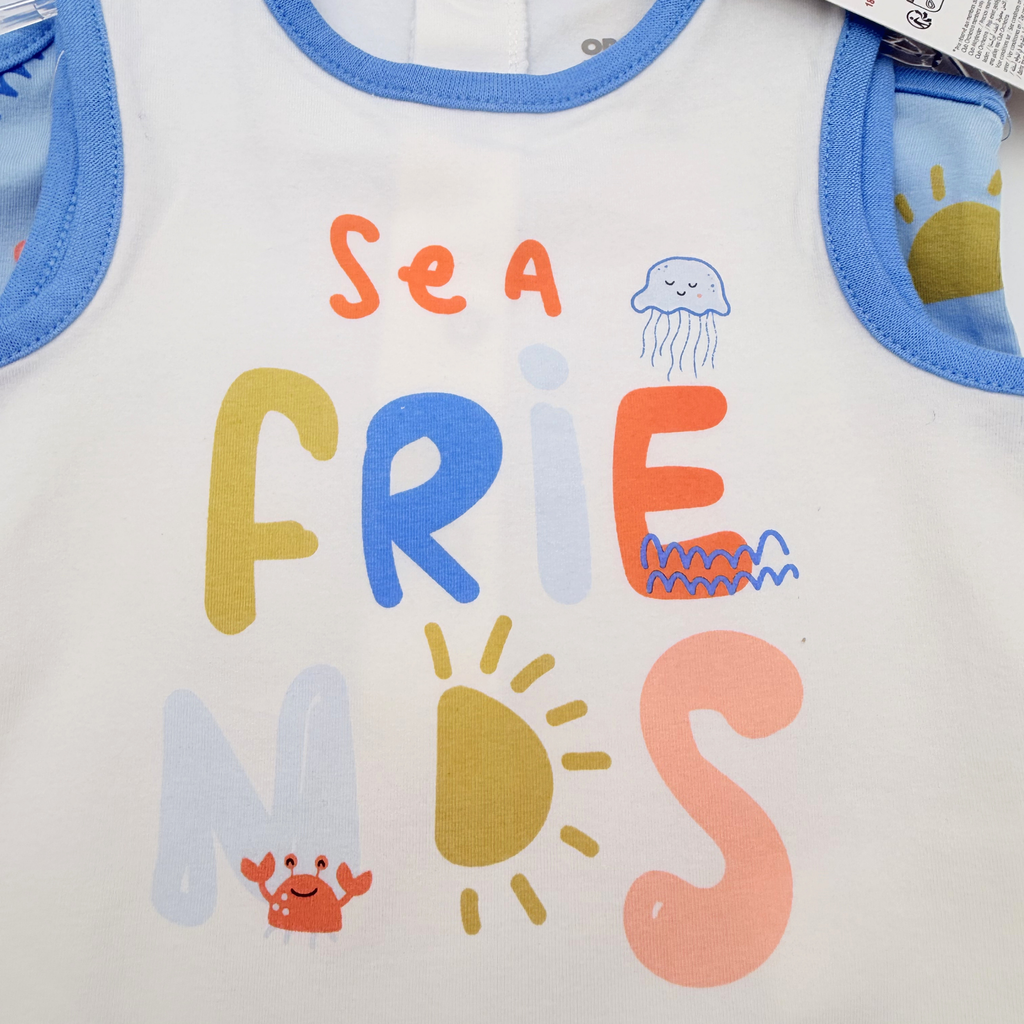 Lot de 2 combishorts Sea Friends - 9 mois