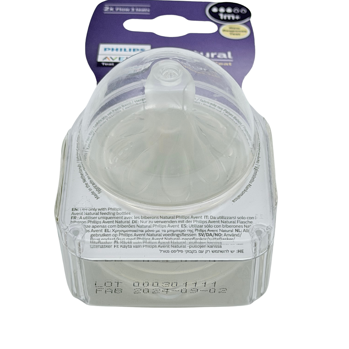 Lot de 2 tétines Natural Response débit 3 – Dès 1 mois