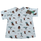 T-shirt éponge écru imprimé savane — 18 mois