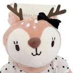 Peluche biche en robe à pois