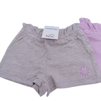 Lot de 2 shorts à volants violet et gris — 2 ans