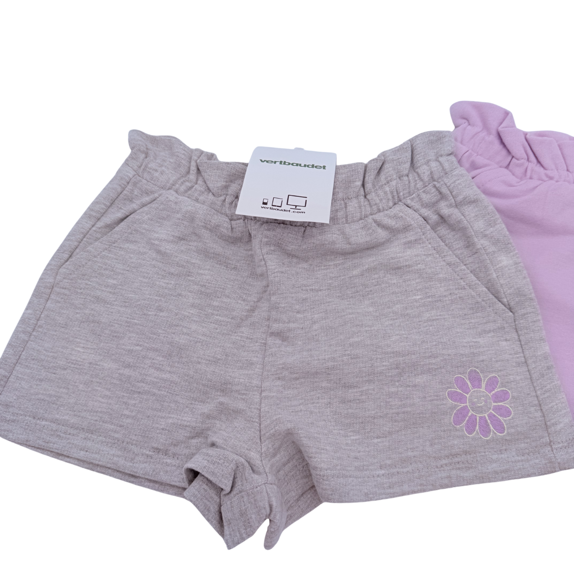 Lot de 2 shorts à volants violet et gris — 2 ans