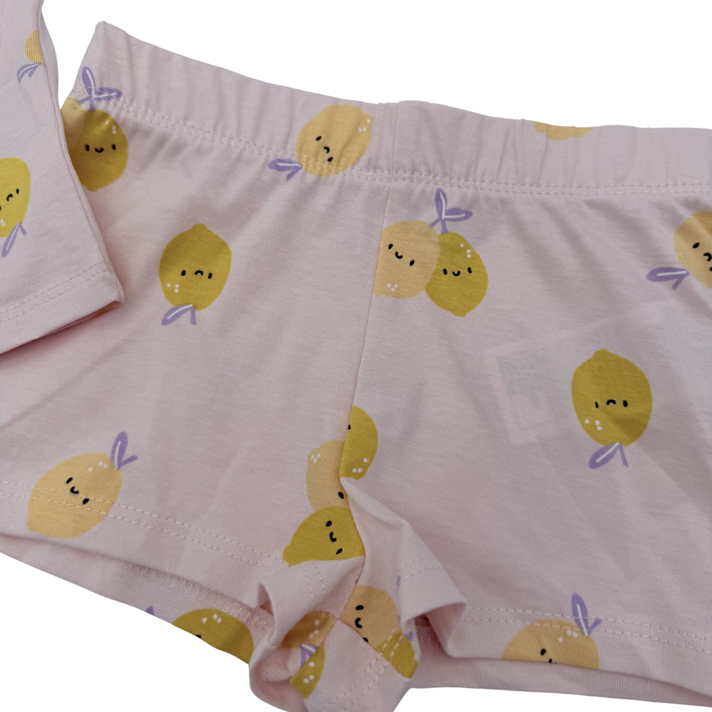 Pyjama rose pâle imprimé citrons — 12 mois